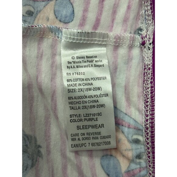 Disney NWT Eeyore Womens Lounge Shorts Purple Pink Striped Sleepwear Size 2X - Picture 5 of 9